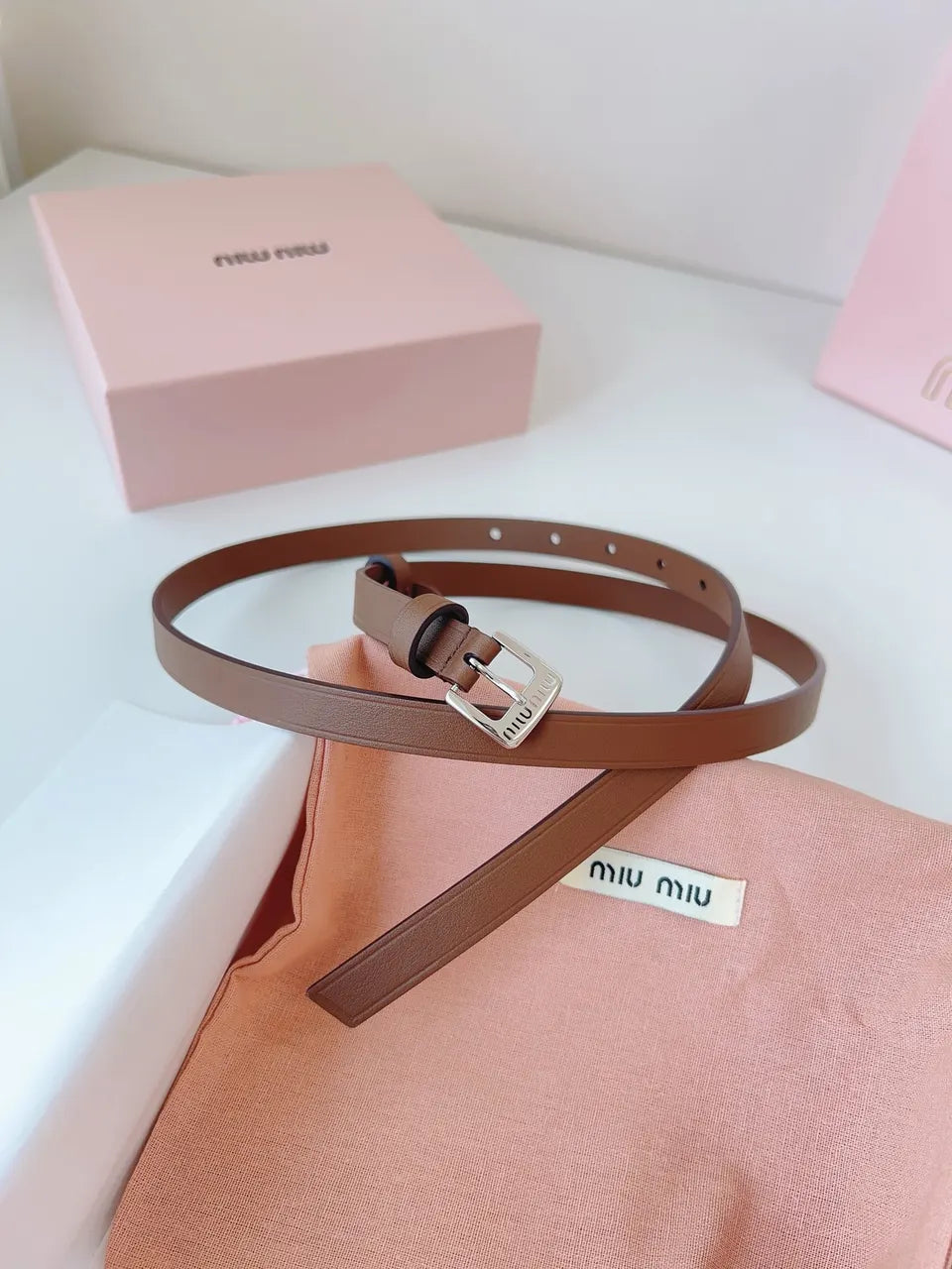 Miu Miu Brown Leather Belt