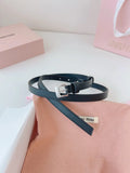 silver Miu Miu Black Leather Belt