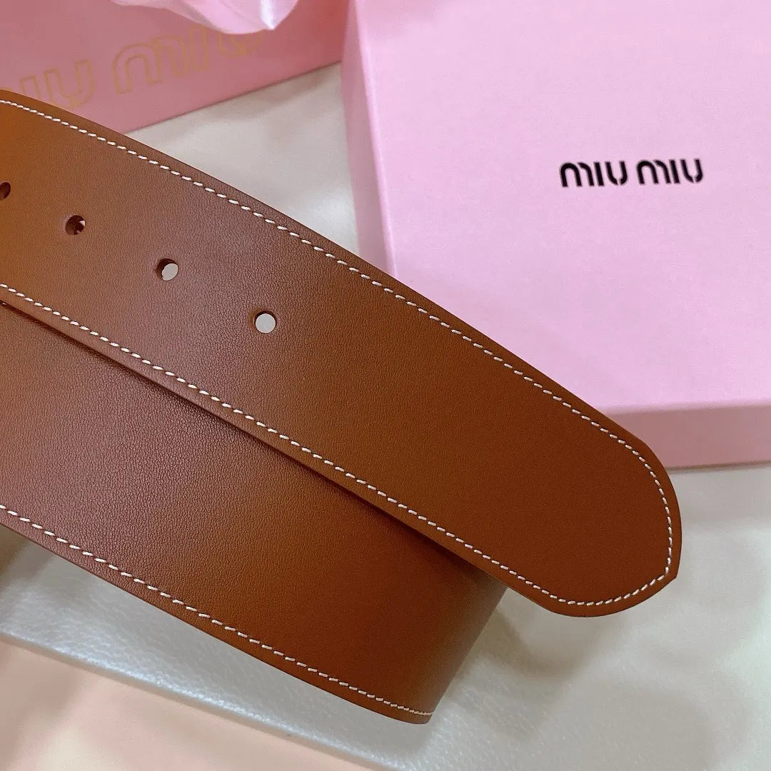Miu Miu Caramel Leather Belt