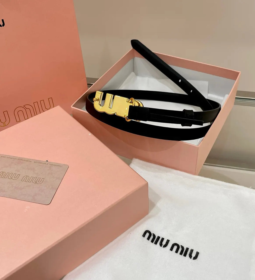 Miu Miu Black Velvet Belt - Hình 3