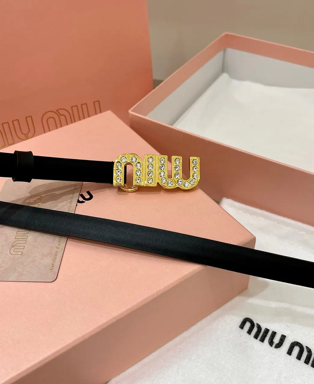 Miu Miu Black Velvet Belt