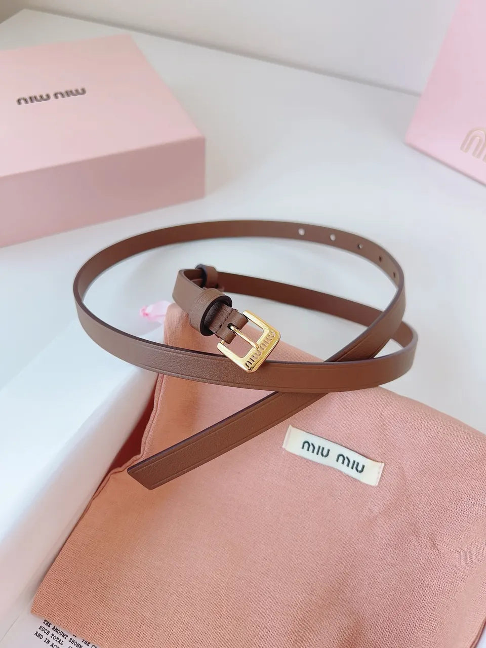 Miu Miu Brown Leather Belt
