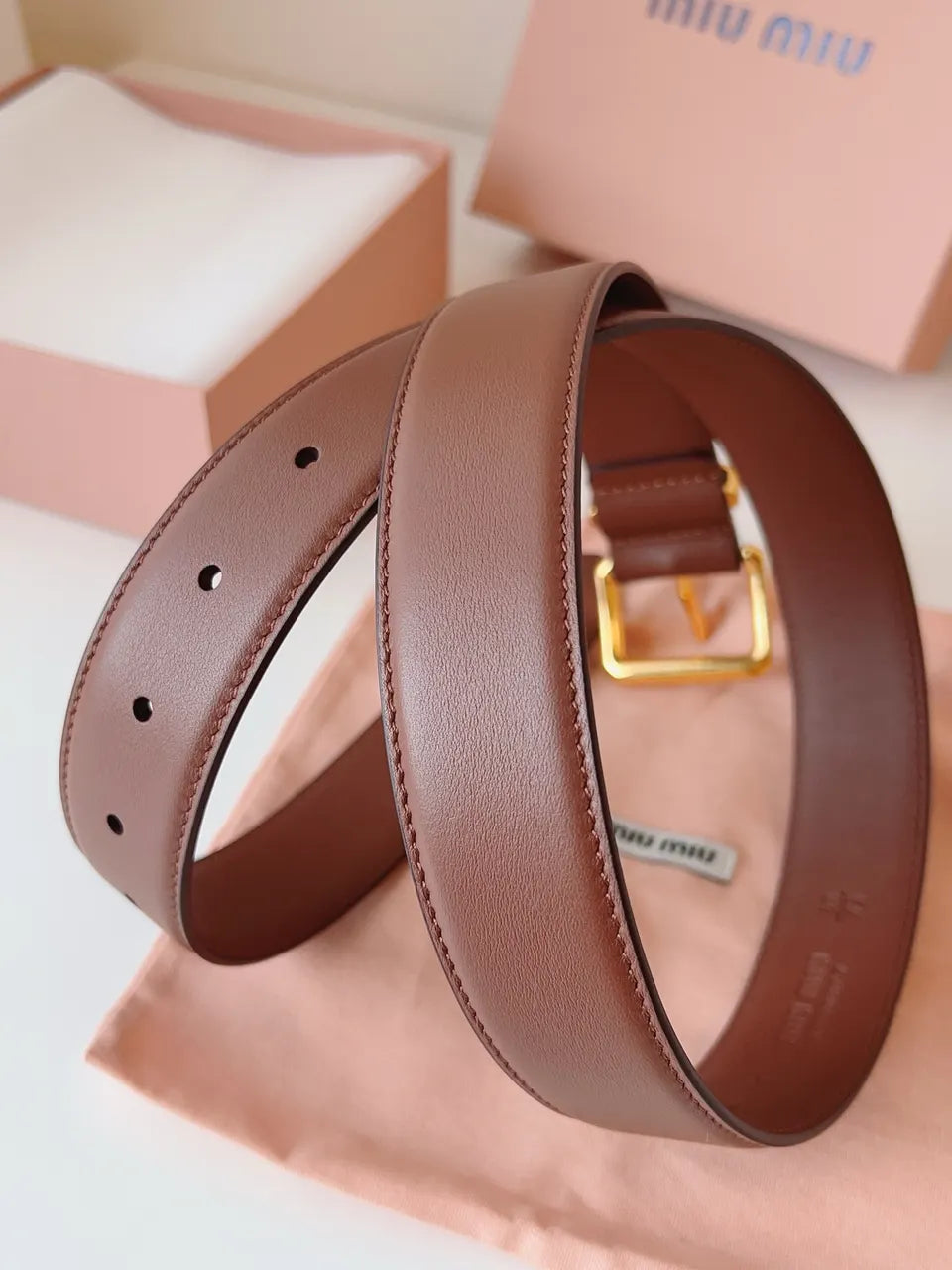 Miu Miu Brown Belt - Hình 5