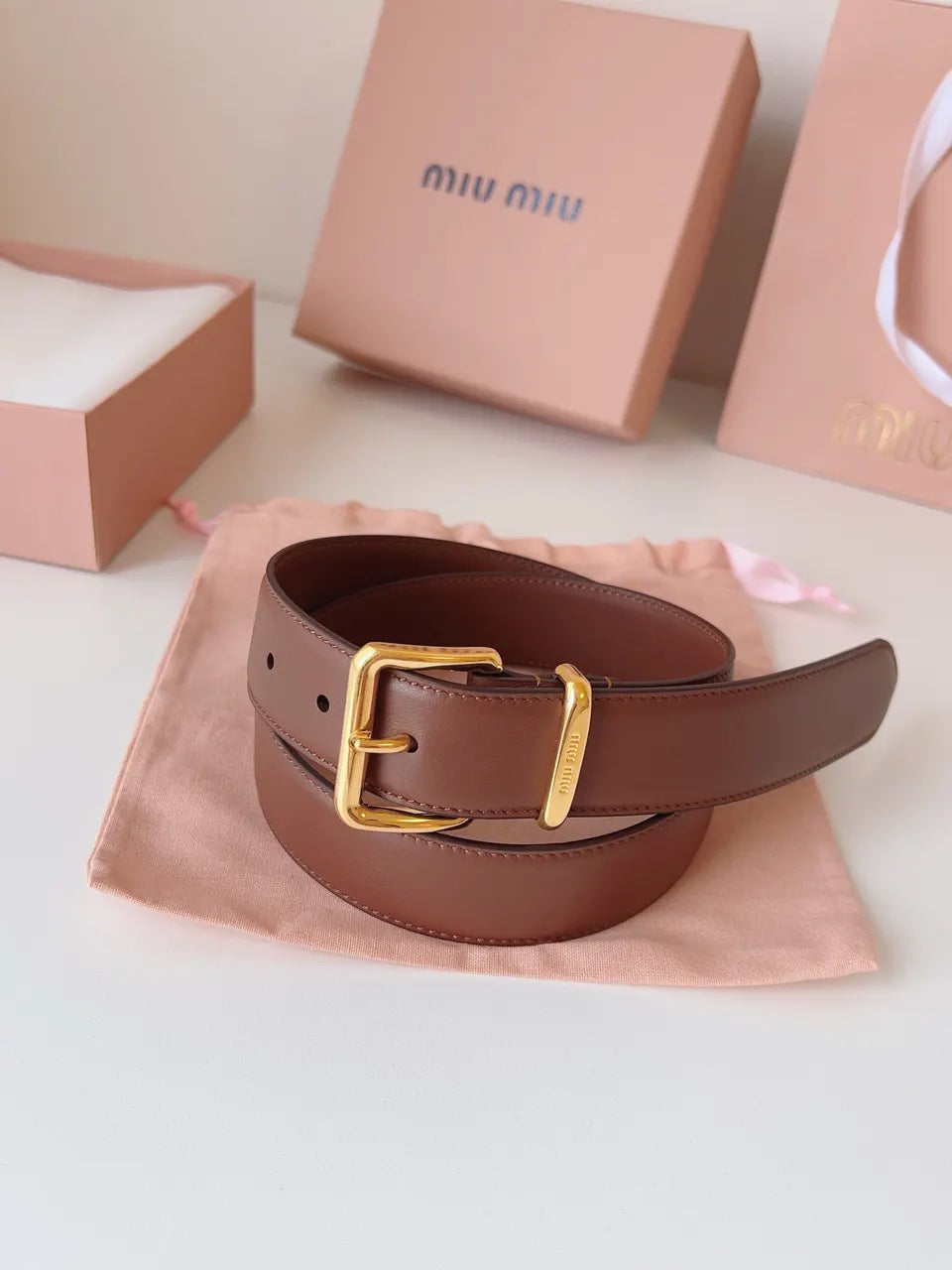 Miu Miu Brown Belt - Hình 9