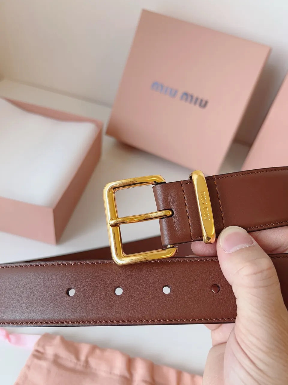 Miu Miu Brown Belt - Hình 3