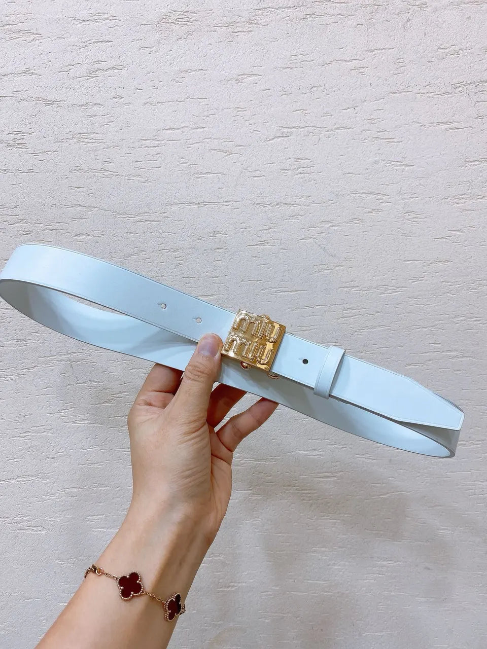 Miu Miu Sky Blue Belt - Hình 5