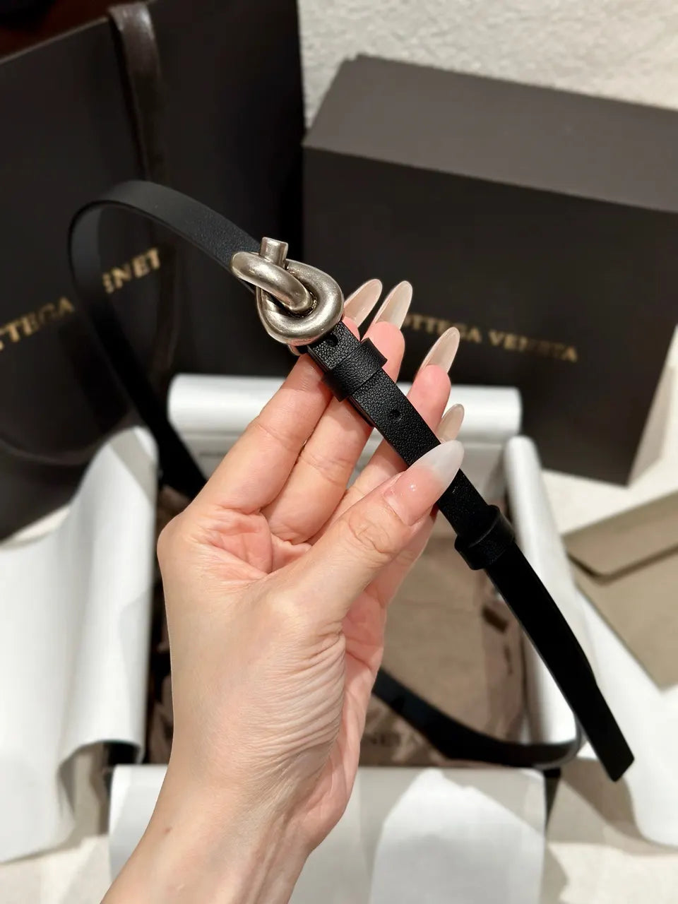 leather Bottega Veneta Black Belt